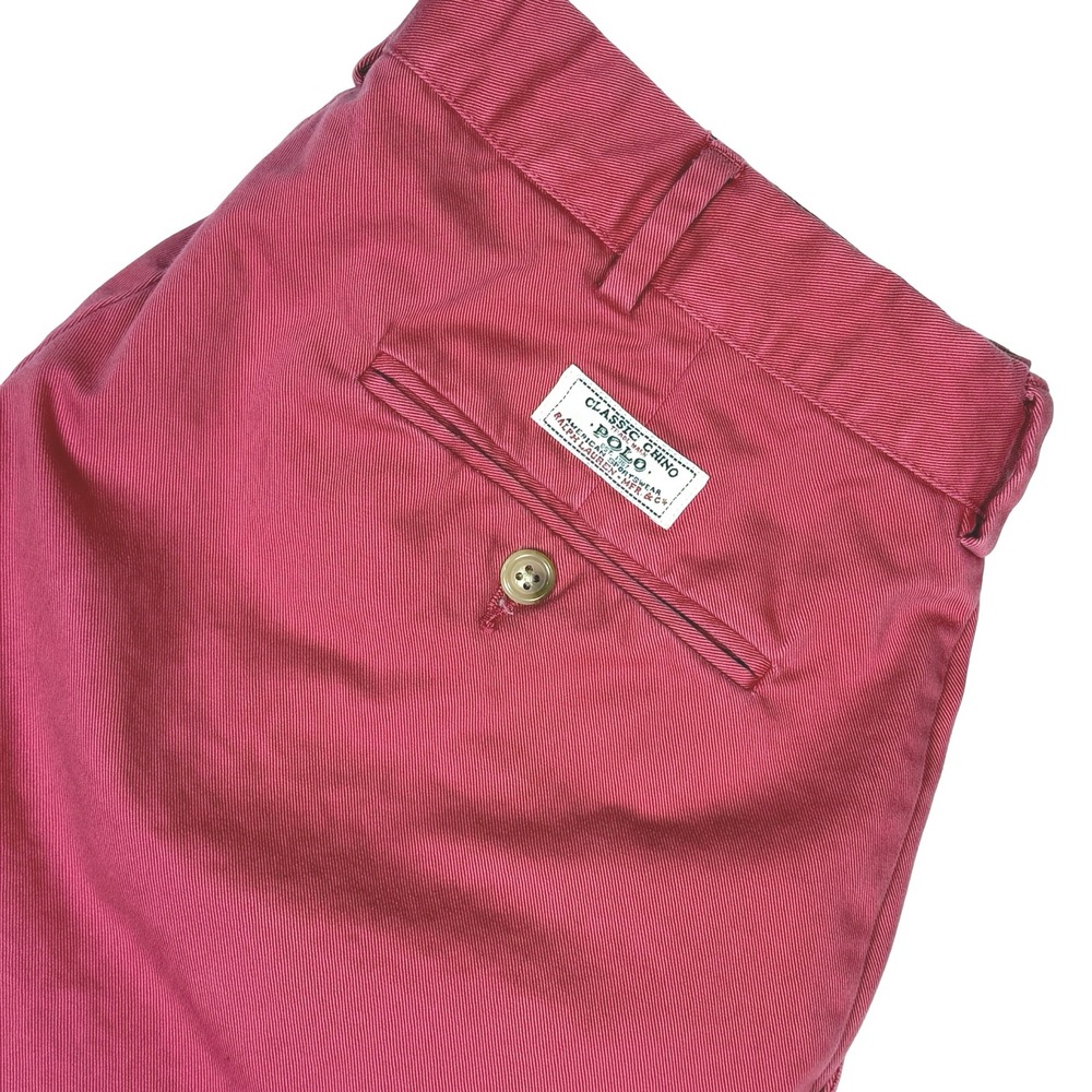 Polo Ralph Lauren Classic Chino Pants Mens 34/29 Coral Red Casual Preppy Trouser